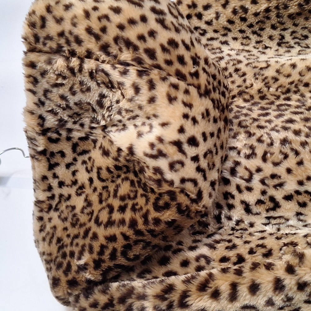 J. Percy For Marvin Richards Vintage Hooded Faux Leopard Fur Coat Size M - Picture 9 of 12